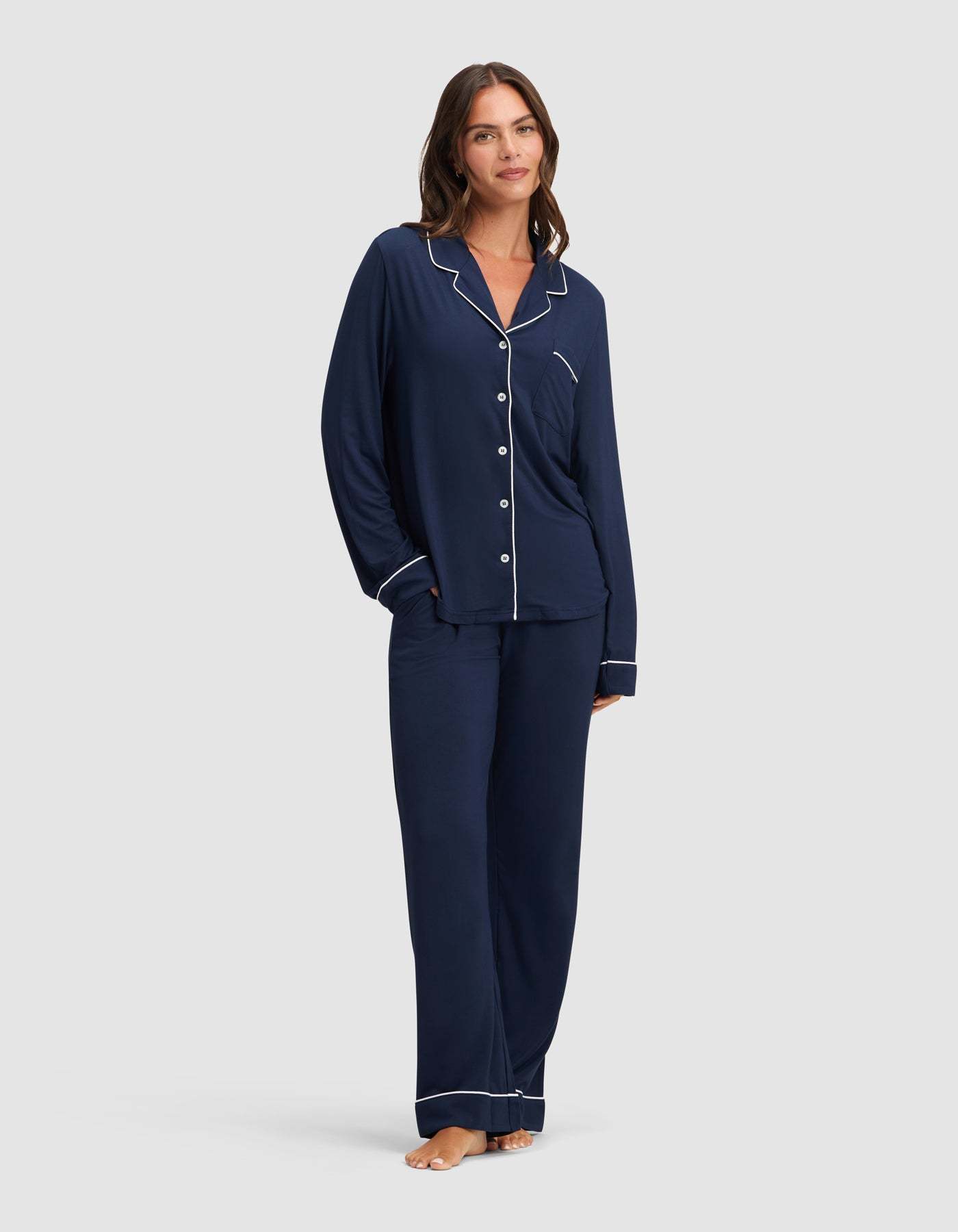 Women's Bamboo Stretch-Knit Long Sleeve Pajama Set