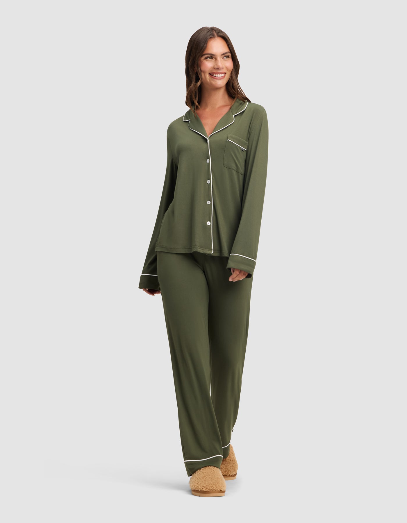 Women's Bamboo Stretch-Knit Long Sleeve Pajama Set