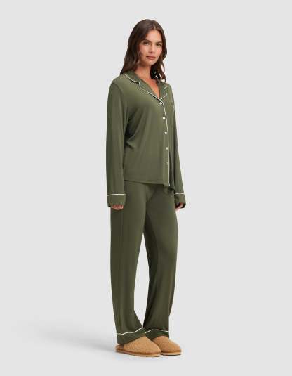 Women's Bamboo Stretch-Knit Long Sleeve Pajama Set