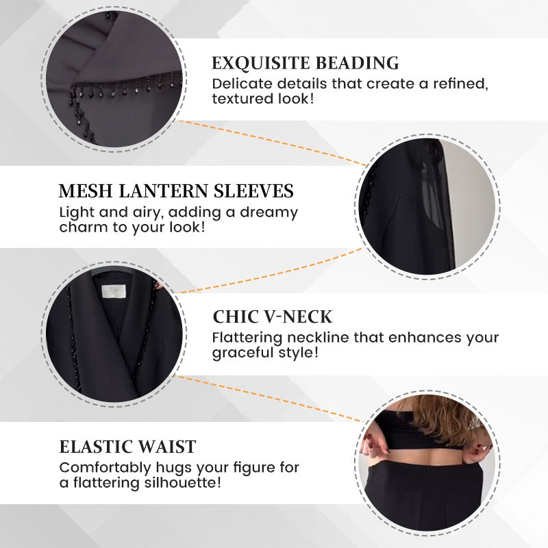 🌸Spring Specials🌸 Women's Mesh Beaded Top & Wide-Leg Pants Set