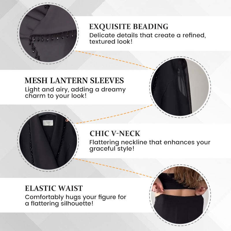 🌸Spring Specials🌸 Women's Mesh Beaded Top & Wide-Leg Pants Set