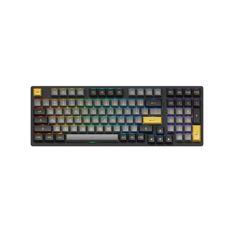 Akko Black & Gold 3098B Plus Hot-swappable Wireless Mechanical Keyboard with RGB Backlight, PBT Keycaps