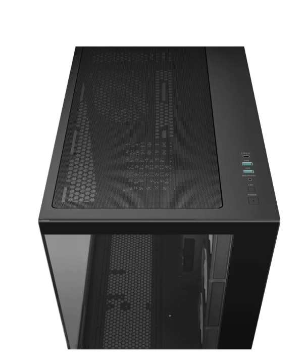 The chassis supports a rear panel mounting plate.