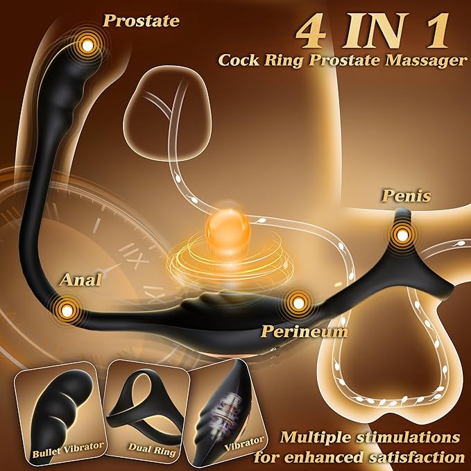 💥Special launch of supreme series in 2025-👑4 in 1 Vibrating Cock Ring & Anal Vibrator