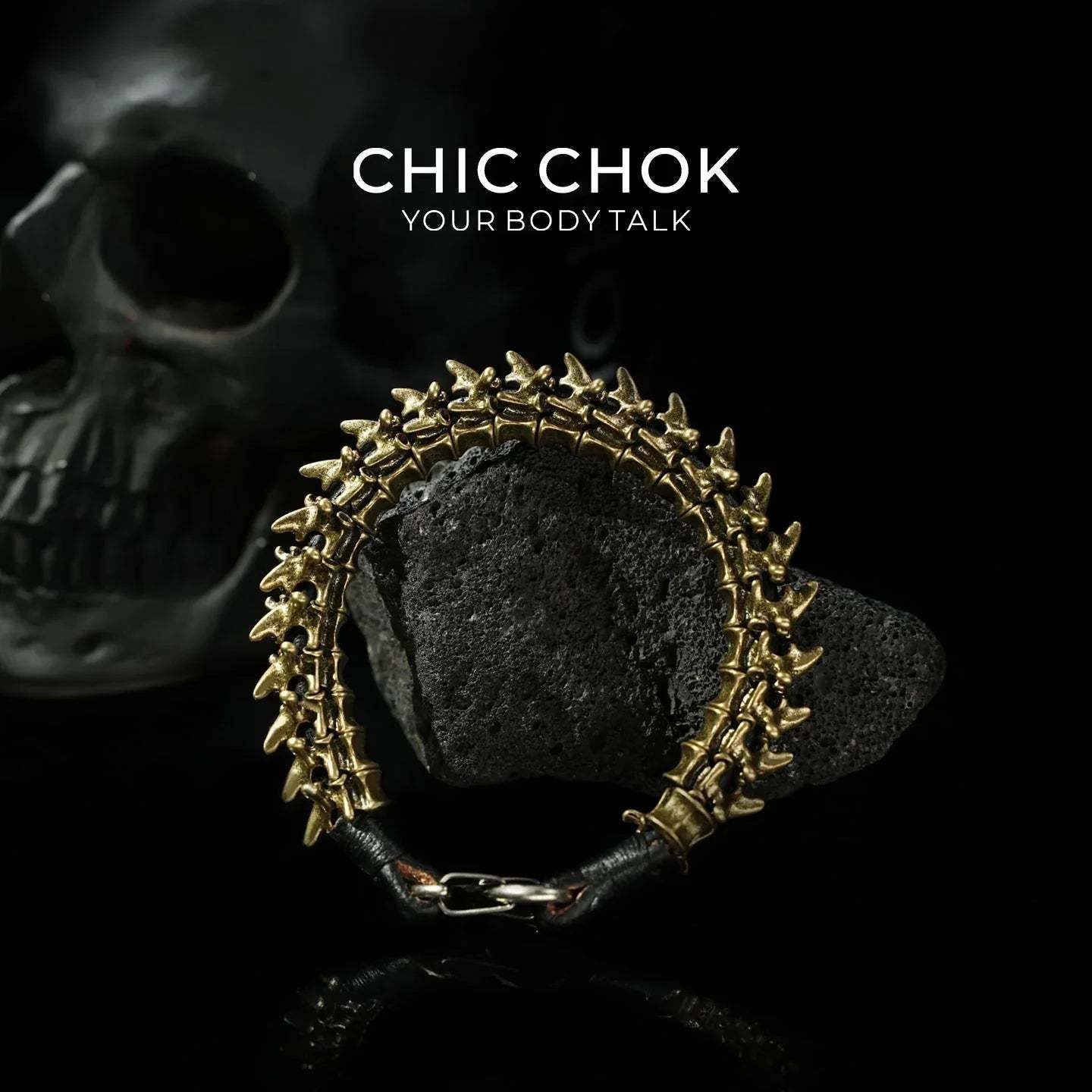 [CHICCHOK] Dragon Themed Bracelet – Stylish Bone Design, A Fusion of Steel and Leather - CHICCHOK
