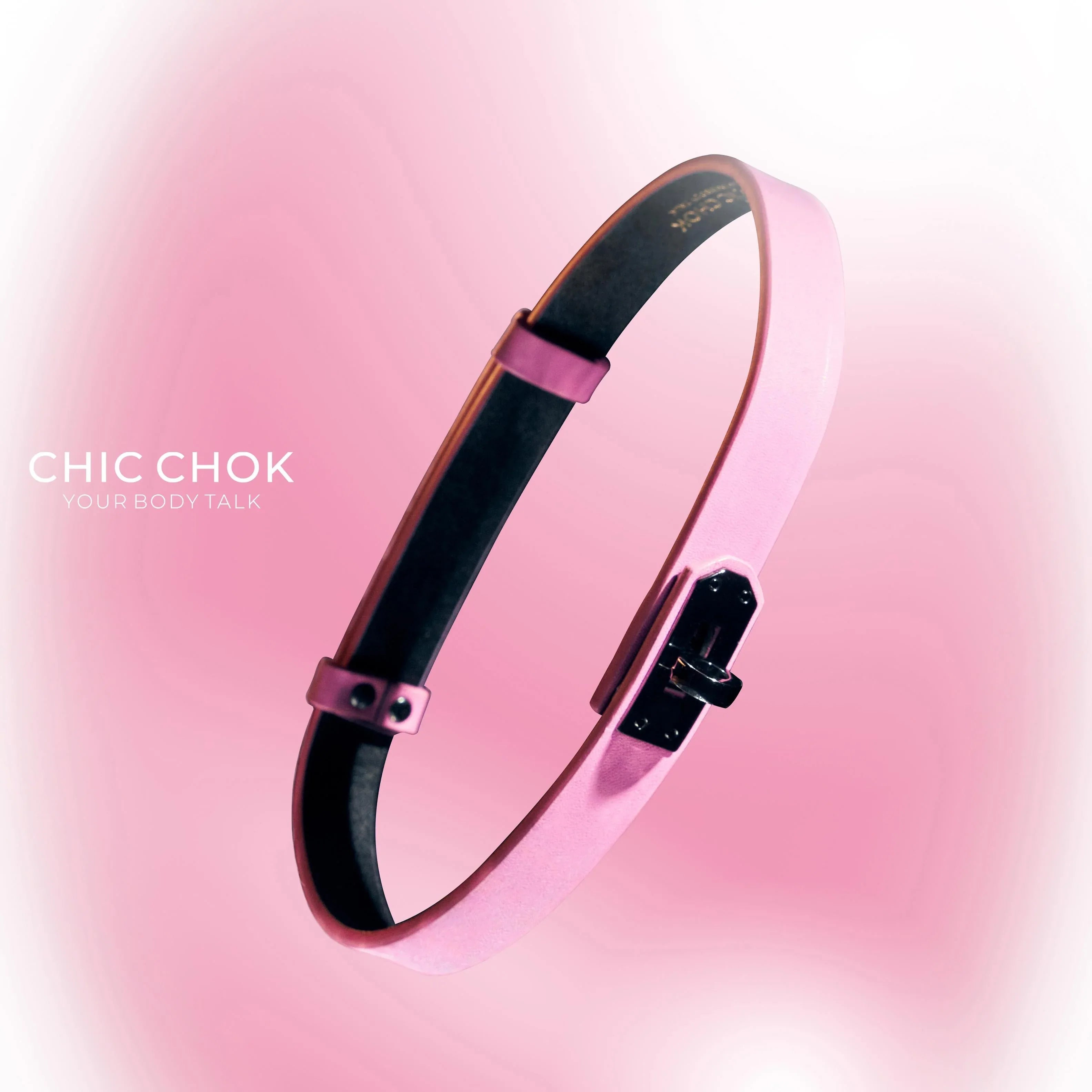 CHICCHOK [The Minimalism] - Classic Front Closure Customize Non-adjustable Fashion Choker(With a love lock) - CHICCHOK