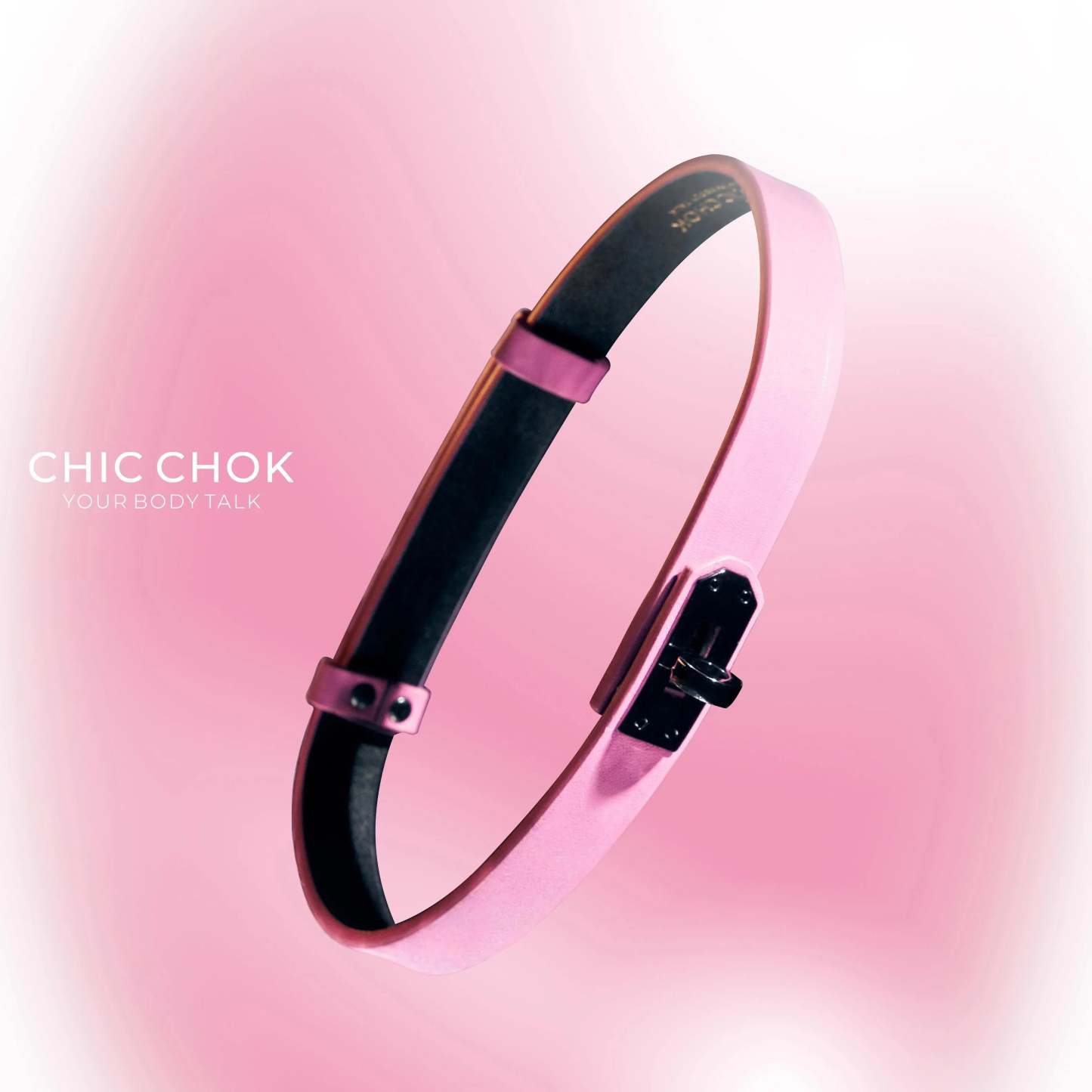 CHICCHOK [The Minimalism] - Classic Front Closure Customize Non-adjustable Fashion Choker(With a love lock) - CHICCHOK