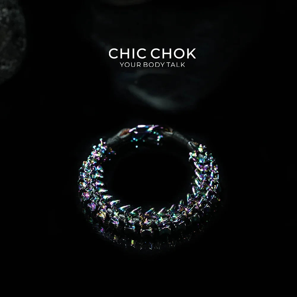 [CHICCHOK] Dragon Themed Bracelet – Stylish Bone Design, A Fusion of Steel and Leather(Dazzling Colors) - CHICCHOK