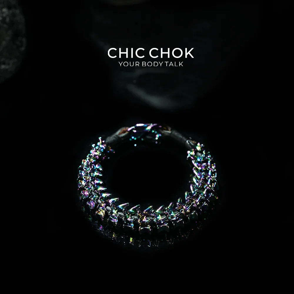 [CHICCHOK] Dragon Themed Bracelet – Stylish Bone Design, A Fusion of Steel and Leather(Dazzling Colors) - CHICCHOK