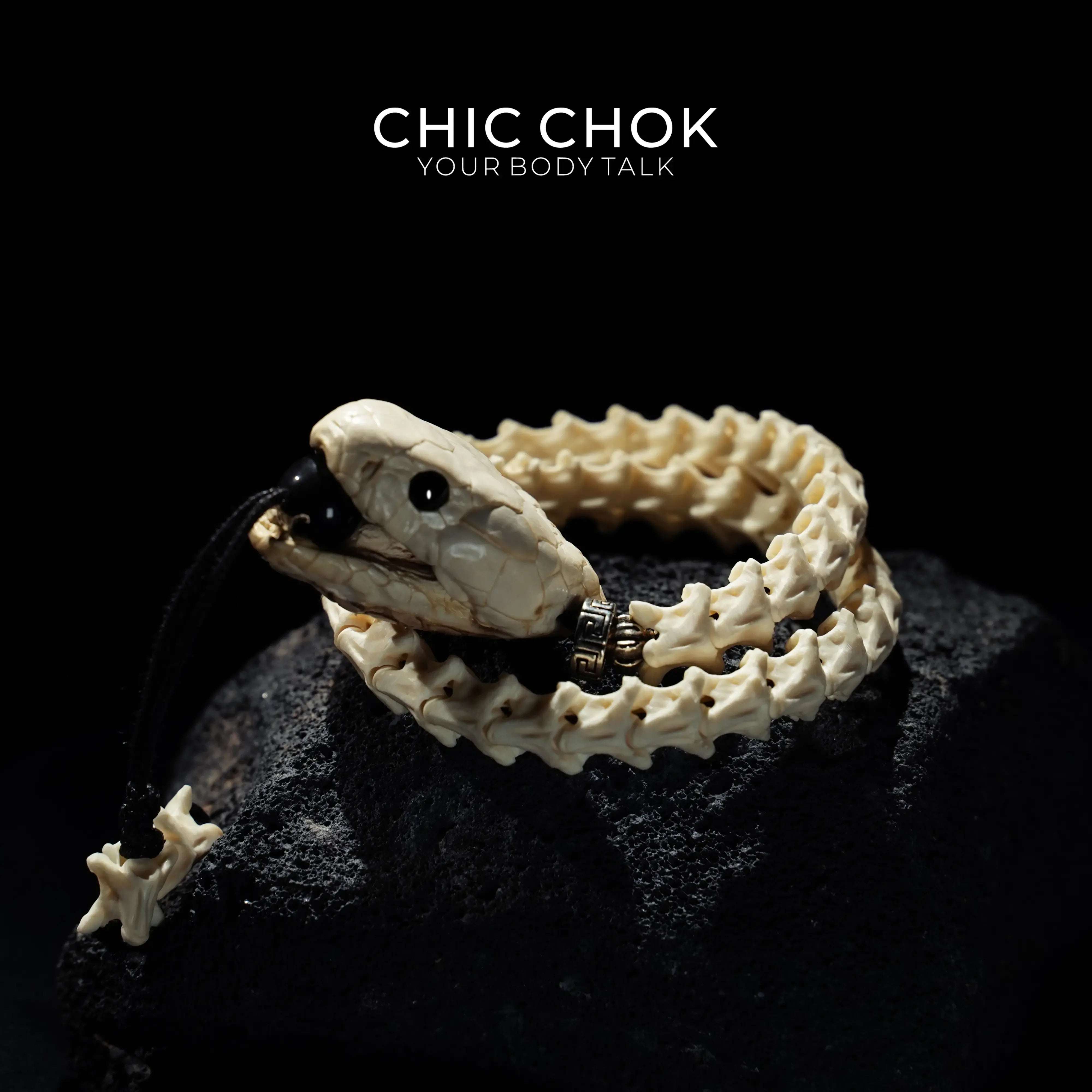 CHIC CHOK [Serpent Bone Pledge] Bracelet—A Wild Declaration of Dark Aesthetics - CHICCHOK