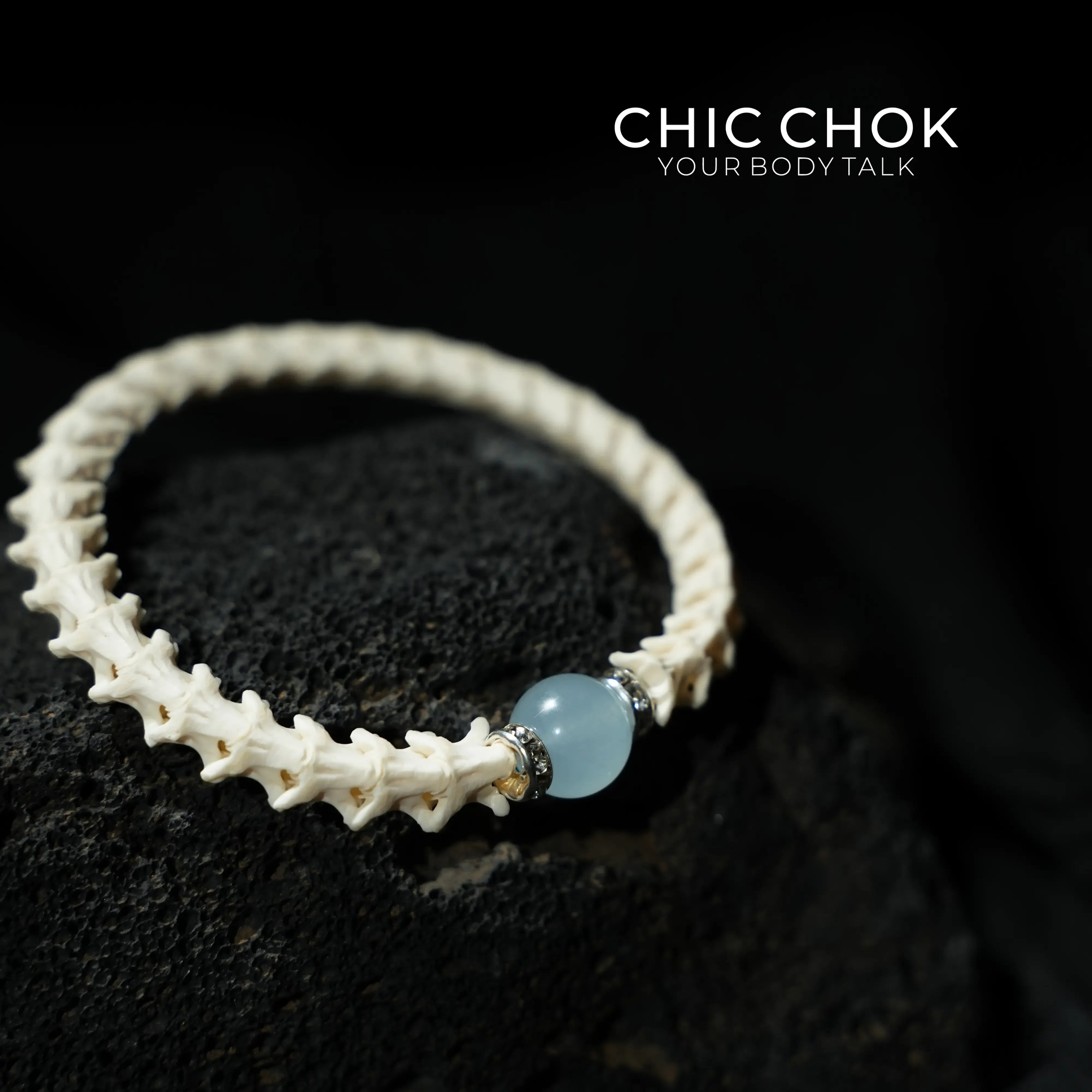 Snake Bone Light Blue Bracelet - CHICCHOK