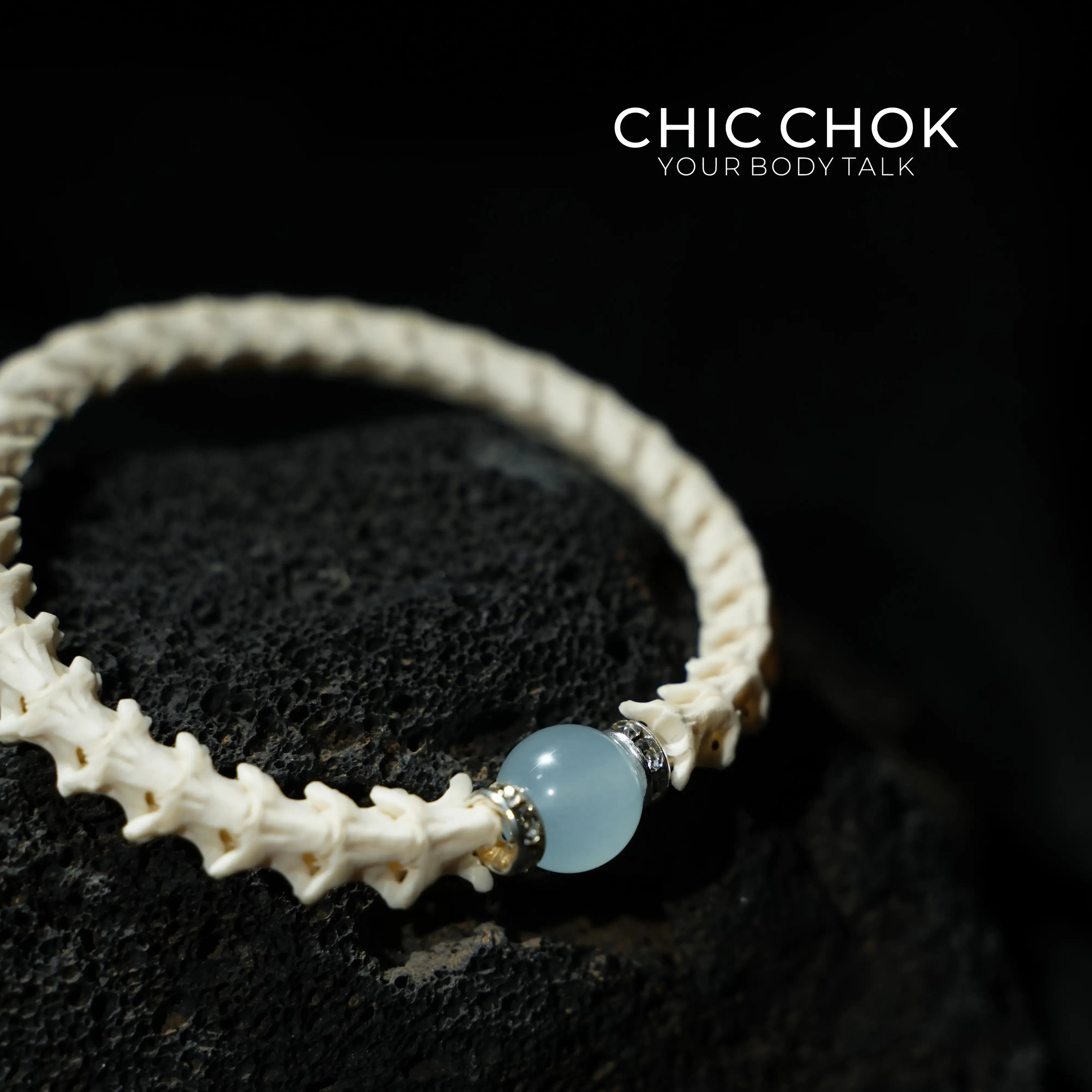 Snake Bone Light Blue Bracelet - CHICCHOK