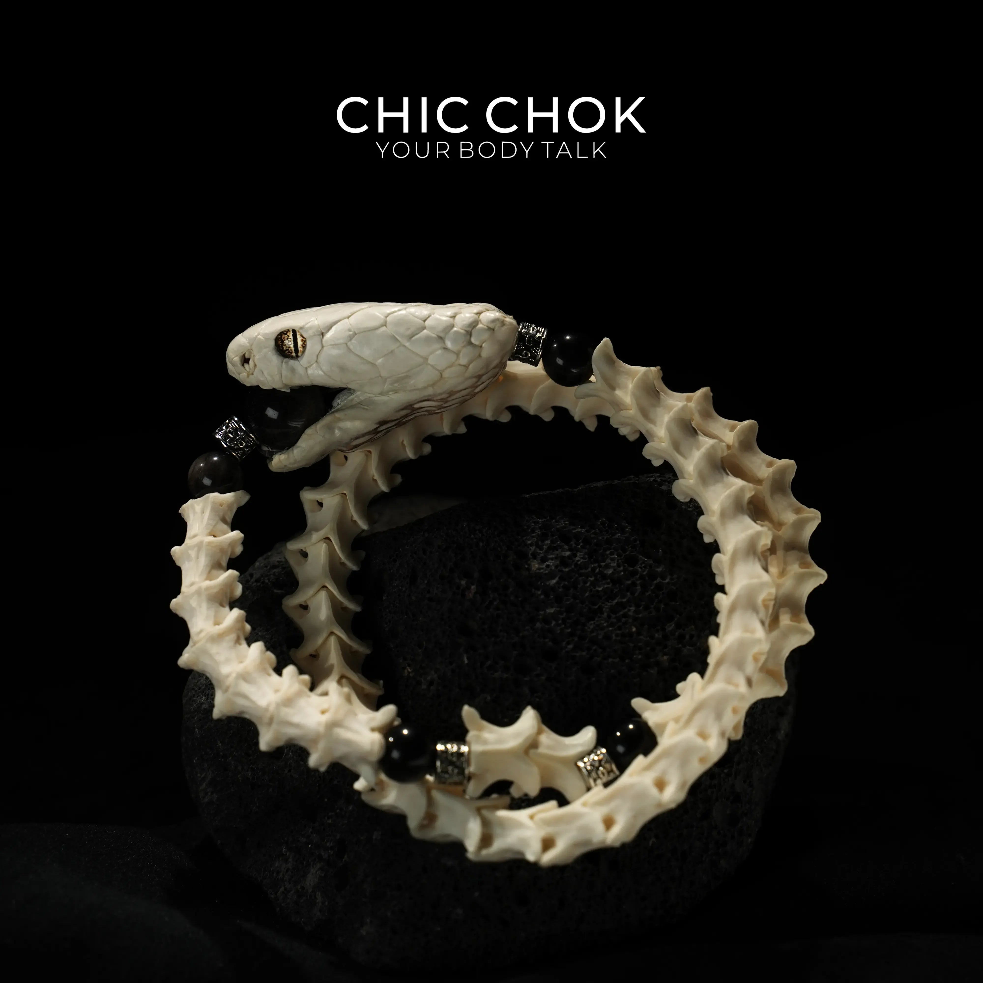 CHIC CHOK [Serpent Bone Pledge] Bracelet—A Wild Declaration of Dark Aesthetics - CHICCHOK