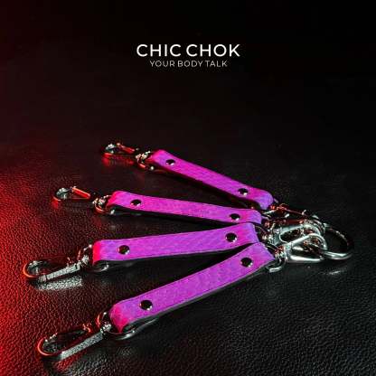 Purple Snakeskin Leather Necklace Set - Handmade Boho Jewelry - CHICCHOK