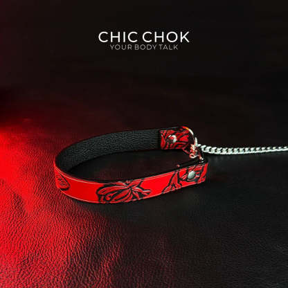 CHICCHOK [Breathless] Pulling Fashion and Fun Choker(Black and Red Pattern) - CHICCHOK