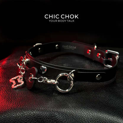 CHICCHOK [Puppy Love] Fashion Cute and Lovely Style, Shiny Bone Shape Pendant Daily Wear Leather Necklace Choker slipchaincollarwomen - CHICCHOK
