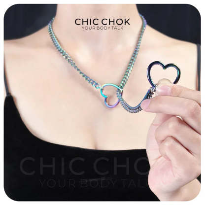 CHICCHOK [MeowChain] Heart O-ring Cuban chain necklace - CHICCHOK - Choker