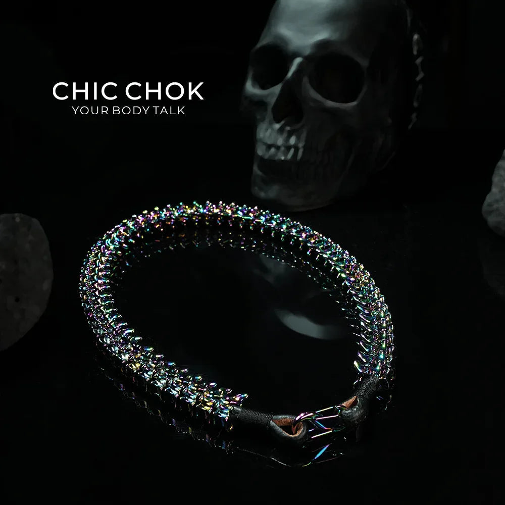 [CHICCHOK] Dragon Themed Choker - Bone Charm Elegance, A Fusion of Strength and Softness in a Choker Design Highlights(Dazzling Colors) - CHICCHOK