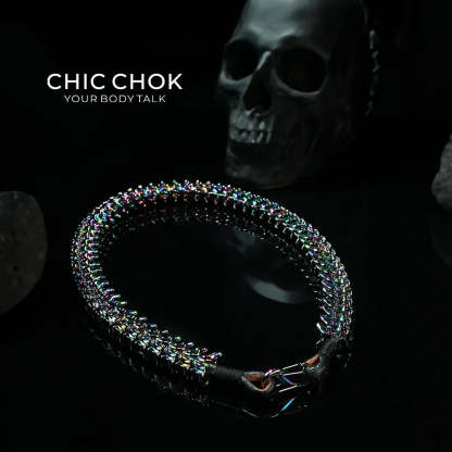 [CHICCHOK] Dragon Themed Choker - Bone Charm Elegance, A Fusion of Strength and Softness in a Choker Design Highlights(Dazzling Colors) - CHICCHOK