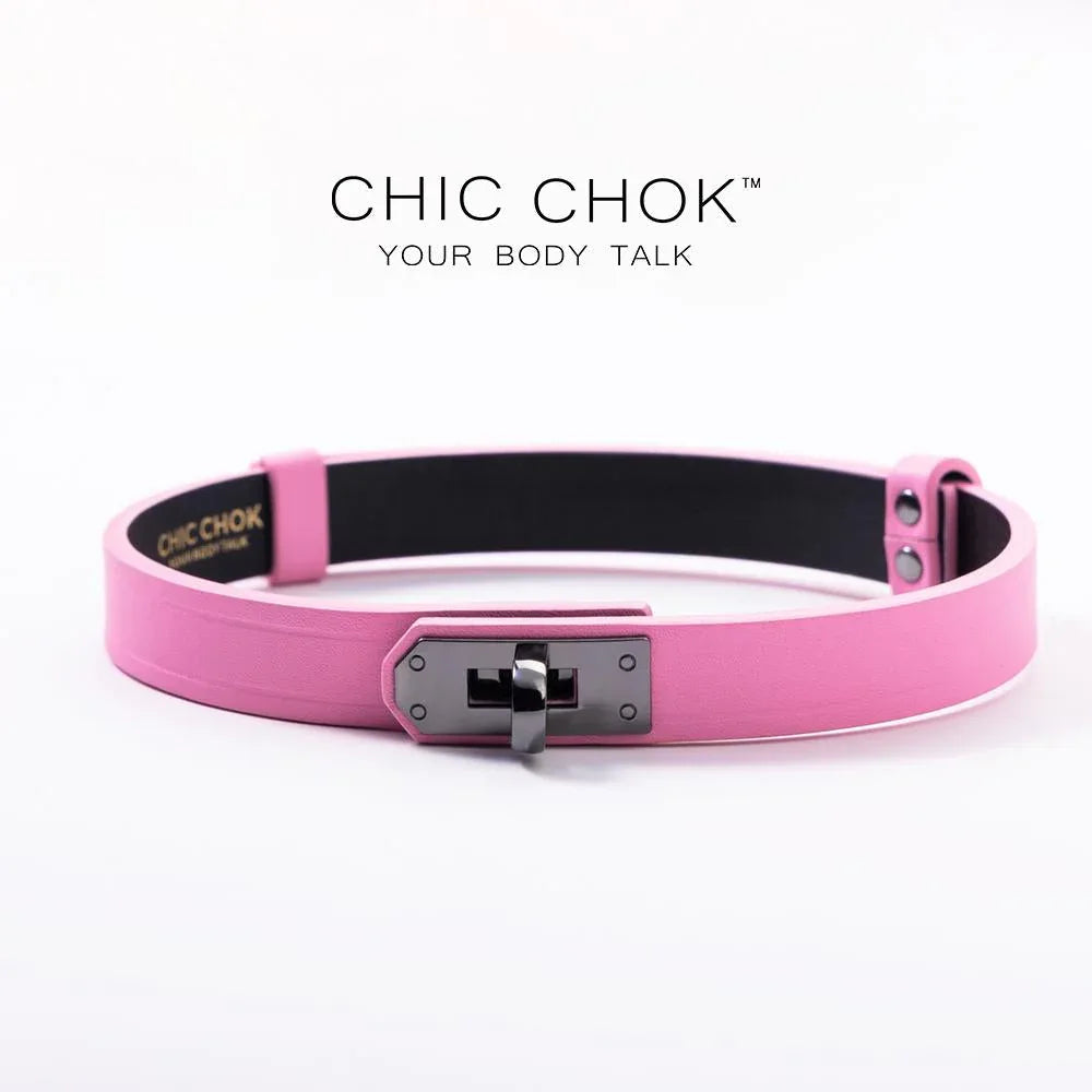 CHICCHOK [The Minimalism] - Classic Front Closure Customize Non-adjustable Fashion Choker(With a love lock) - CHICCHOK