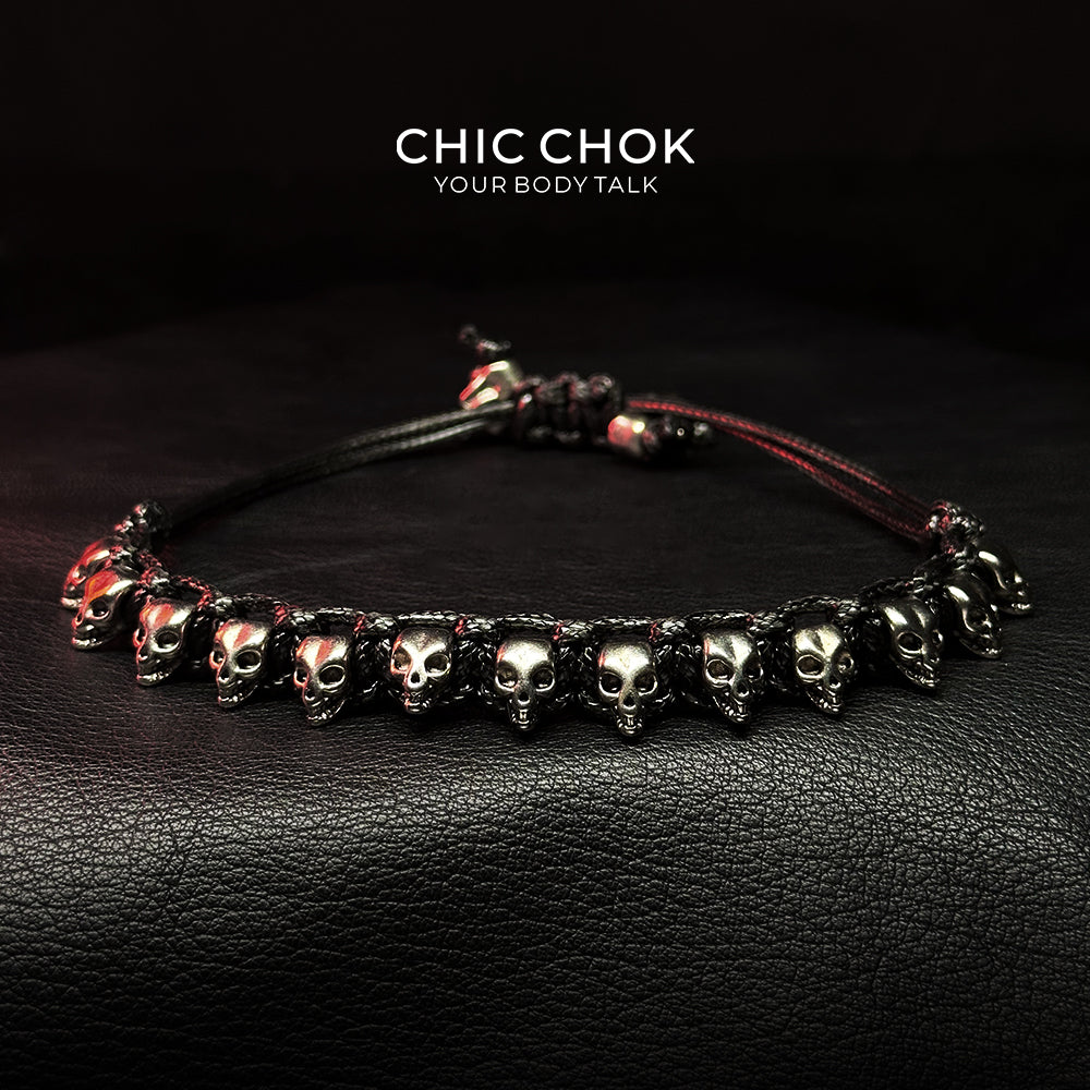 CHICCHOK Adjustable Skeleton Bracelet - Edgy Gothic Vibe