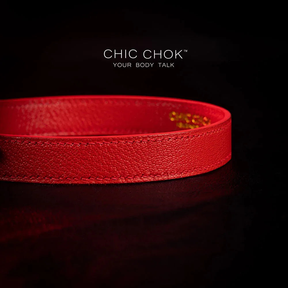 CHICCHOK[Exotic Kiss] Red Lips Shape Adjustable Fashion Leather Choker - CHICCHOK