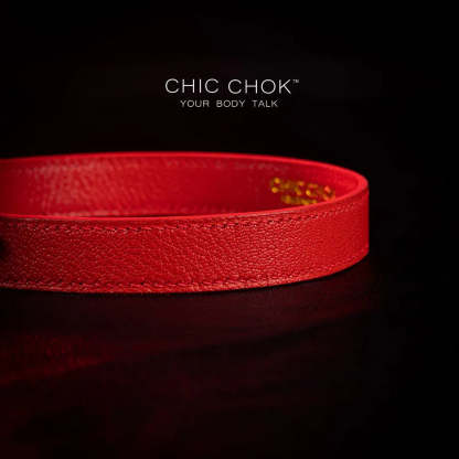 CHICCHOK[Exotic Kiss] Red Lips Shape Adjustable Fashion Leather Choker - CHICCHOK