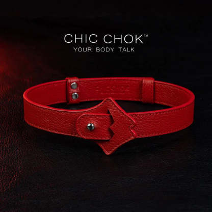 CHICCHOK[Exotic Kiss] Red Lips Shape Adjustable Fashion Leather Choker - CHICCHOK