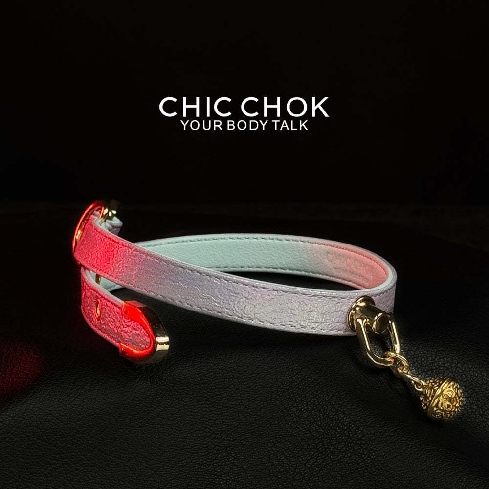 Fairy Lolita Light Color Shiny Leather Necklace - Adjustable Belt Closure - Unisex Casual Style Choker for Men and Women 