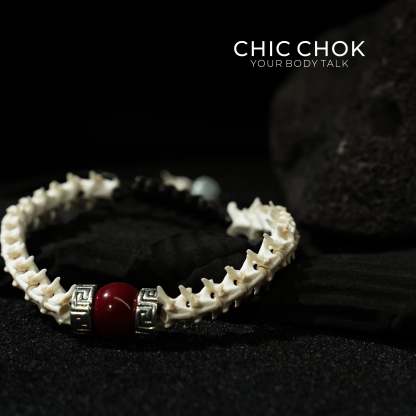 Red-Eyed Scaled Bone Bracelet - CHICCHOK