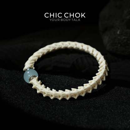 Snake Bone Light Blue Bracelet - CHICCHOK