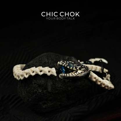CHIC CHOK Bone Serpent Embracing Sapphire Star - CHICCHOK