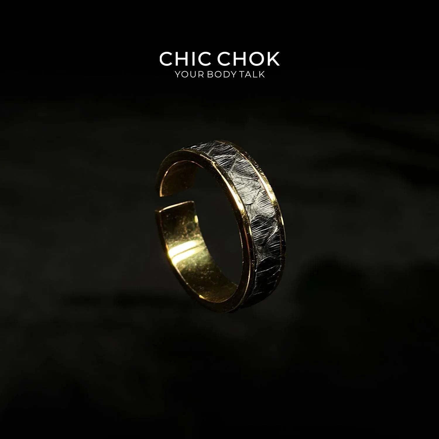 CHICCHOK Classic Open Ring Stainless Steel Subtle Stylish Adjustable Ring - CHICCHOK