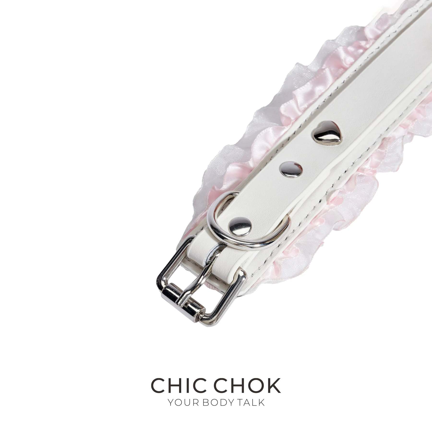 CHICCHOK [Kitty Love] Kitty Themed Cute Lovely Leather Lace with Bell Adjustable Choker - CHICCHOK