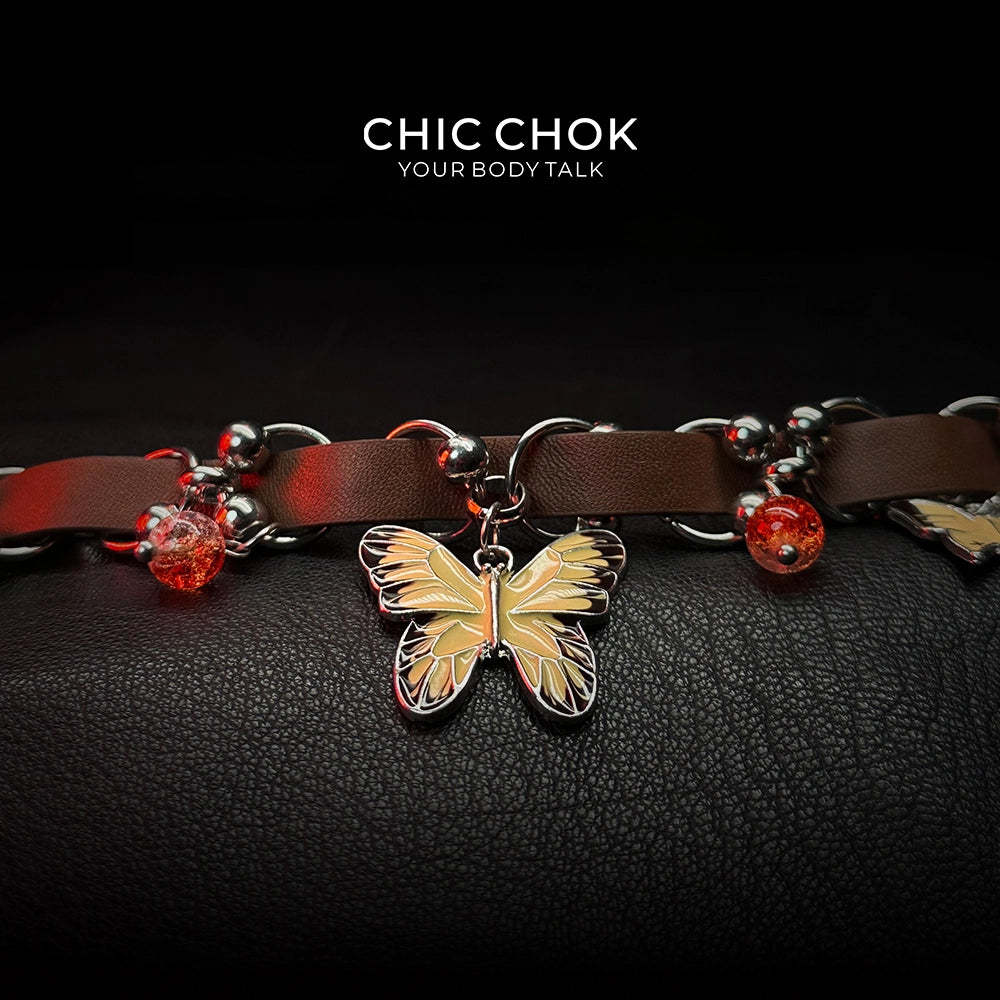 Fashion butterfly style leather necklace, made of high-quality leather, comfortable to wear, adjustable, couple accessories