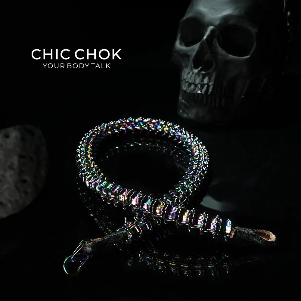 [CHICCHOK] Dragon Themed Choker - Bone Charm Elegance, A Fusion of Strength and Softness in a Choker Design Highlights(Dazzling Colors) - CHICCHOK