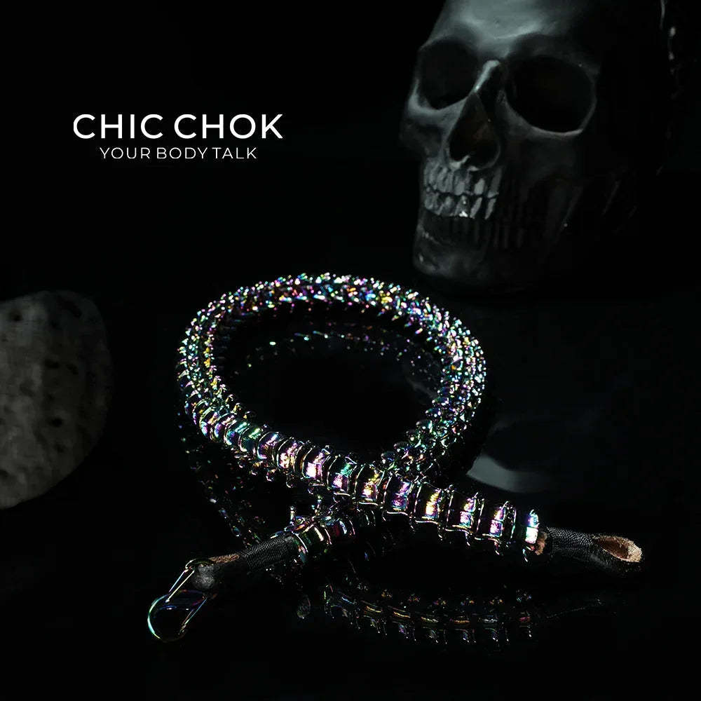 [CHICCHOK] Dragon Themed Choker - Bone Charm Elegance, A Fusion of Strength and Softness in a Choker Design Highlights(Dazzling Colors) - CHICCHOK