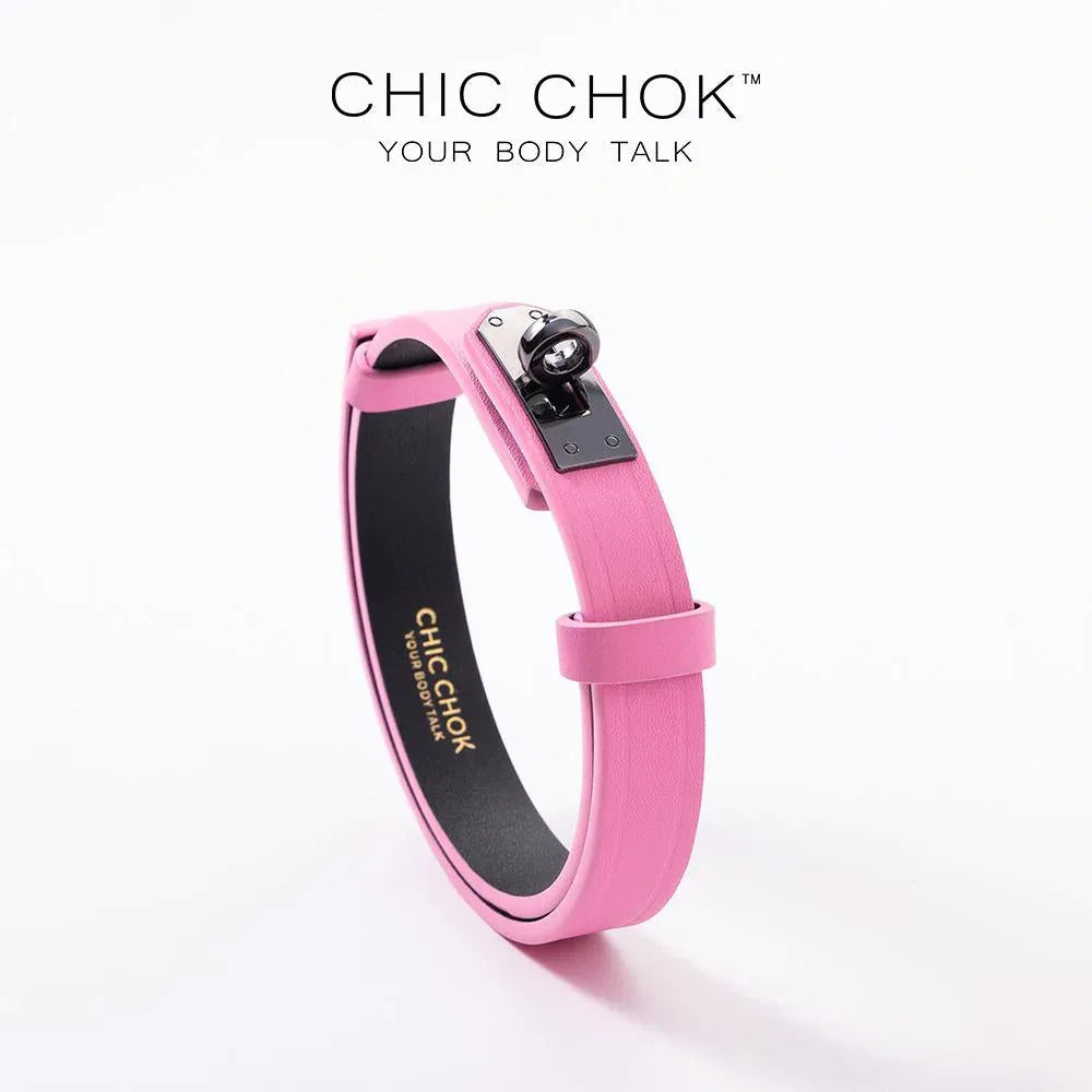 CHICCHOK [The Minimalism] - Classic Front Closure Customize Non-adjustable Fashion Choker(With a love lock) - CHICCHOK