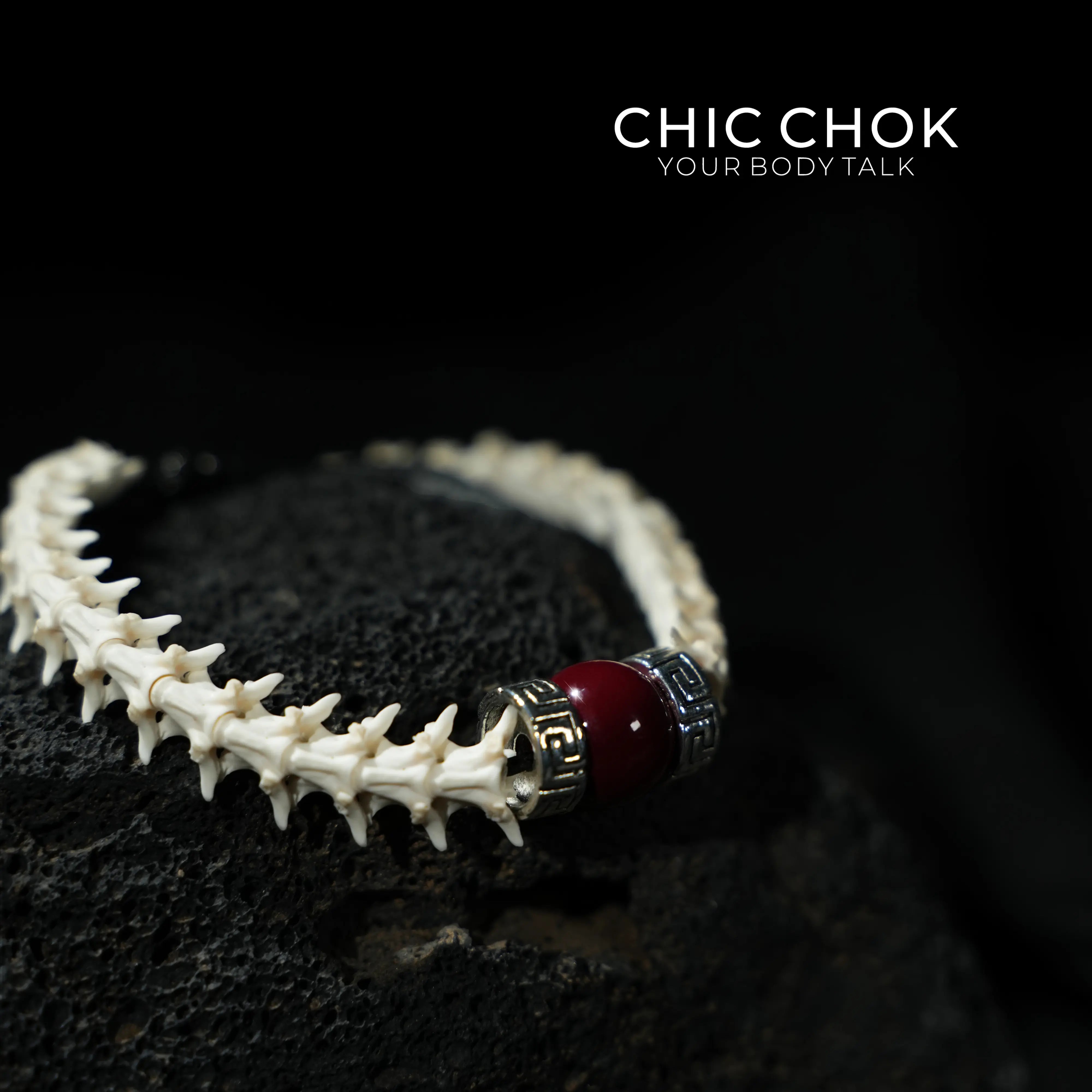 Red-Eyed Scaled Bone Bracelet