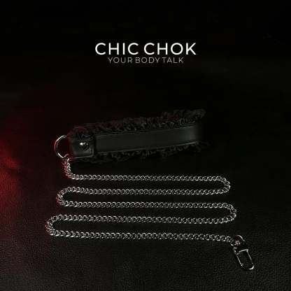 CHICCHOK [Kitty Love] Kitty Themed Cute Lovely Leather Lace with Bell Adjustable Choker - CHICCHOK