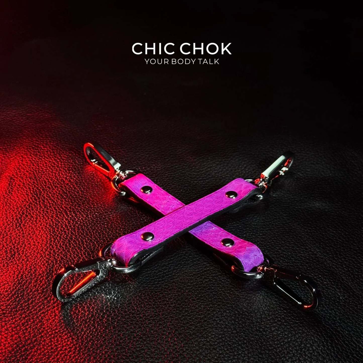 Purple Snakeskin Leather Necklace Set - Handmade Boho Jewelry - CHICCHOK