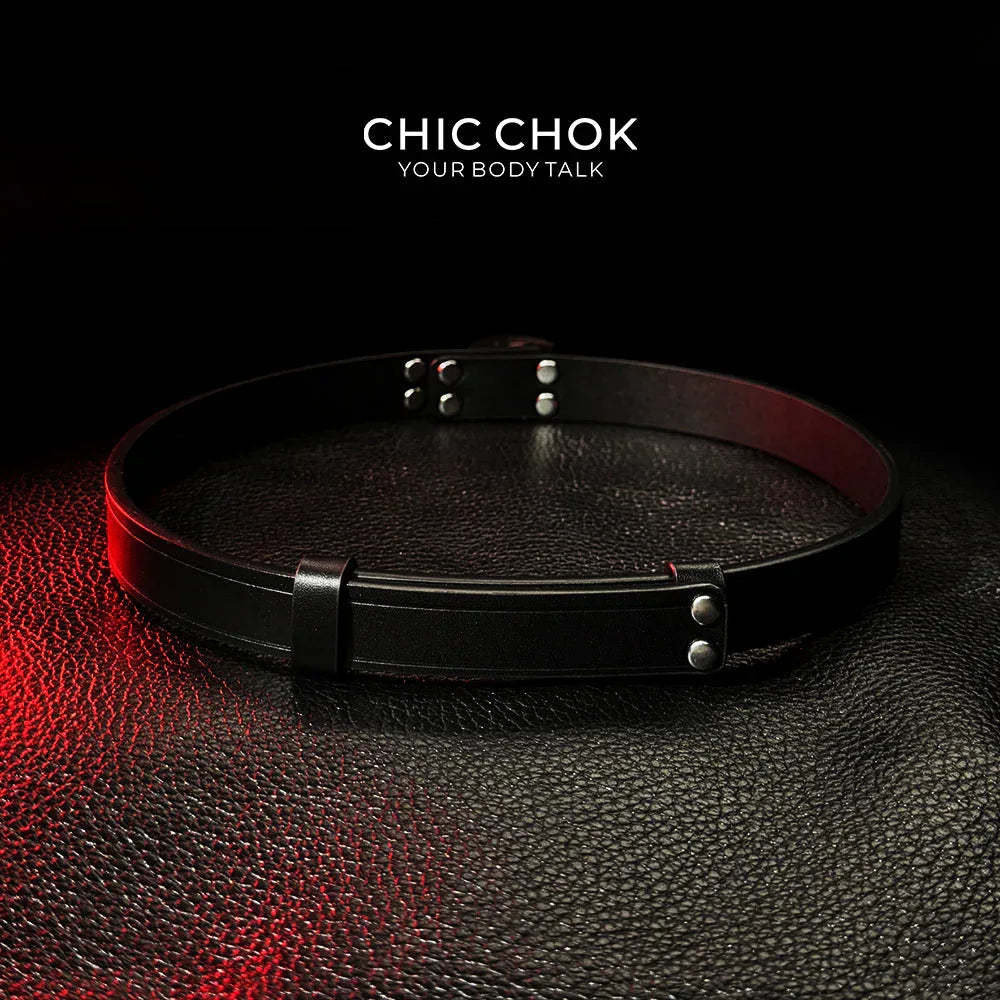 CHICCHOK [The Minimalism] - Classic Front Closure Customize Non-adjustable Fashion Choker(With a love lock) - CHICCHOK