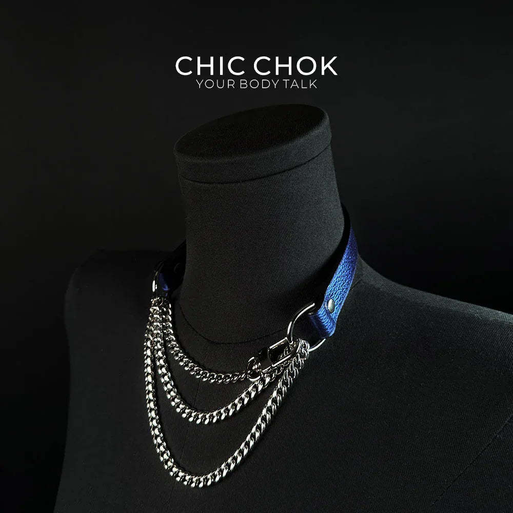 CHICCHOK [Breathless] Pulling Fashion and Fun Choker(Blue) - CHICCHOK