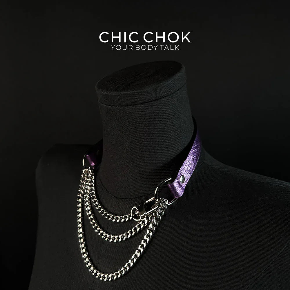 CHICCHOK [Breathless] Pulling Fashion and Fun Choker(Purple) - CHICCHOK