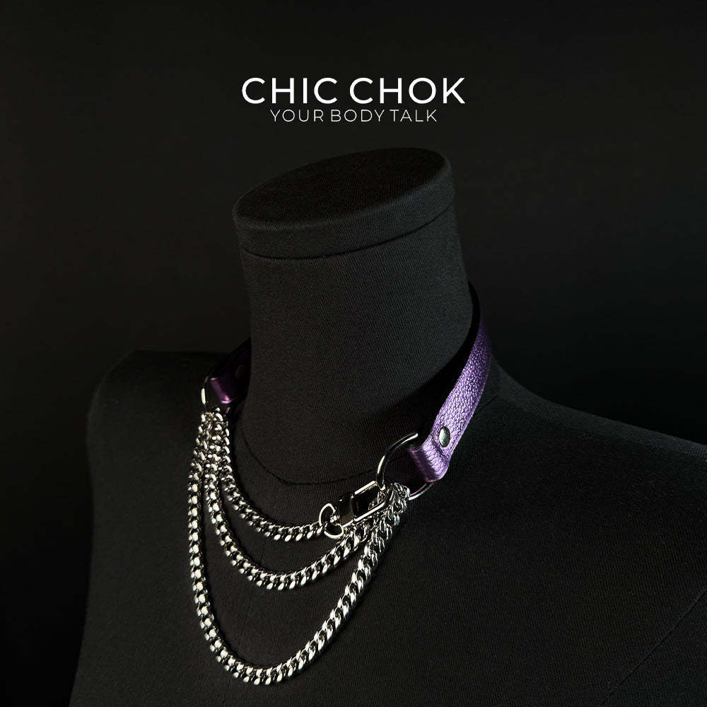 CHICCHOK [Breathless] Pulling Fashion and Fun Choker(Purple)