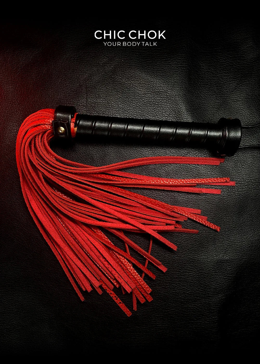 CHICCHOK - Luxurious Red and Black Leather Flogger - CHICCHOK