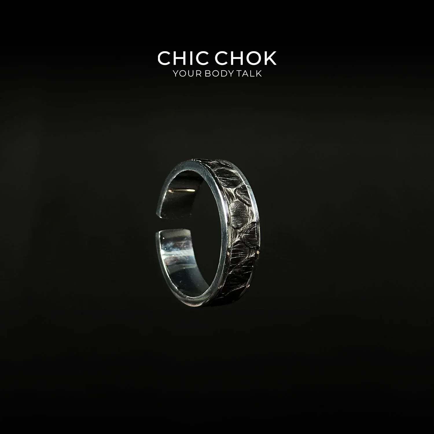 CHICCHOK Classic Open Ring Stainless Steel Subtle Stylish Adjustable Ring - CHICCHOK