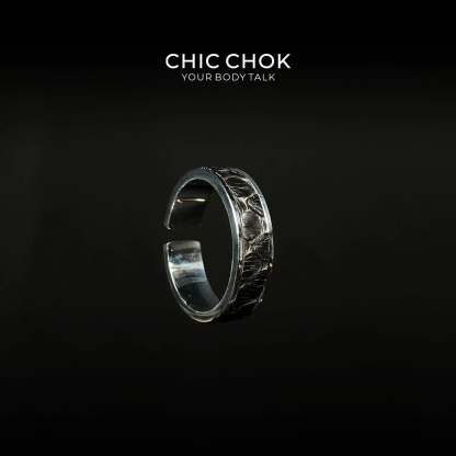 CHICCHOK Classic Open Ring Stainless Steel Subtle Stylish Adjustable Ring - CHICCHOK