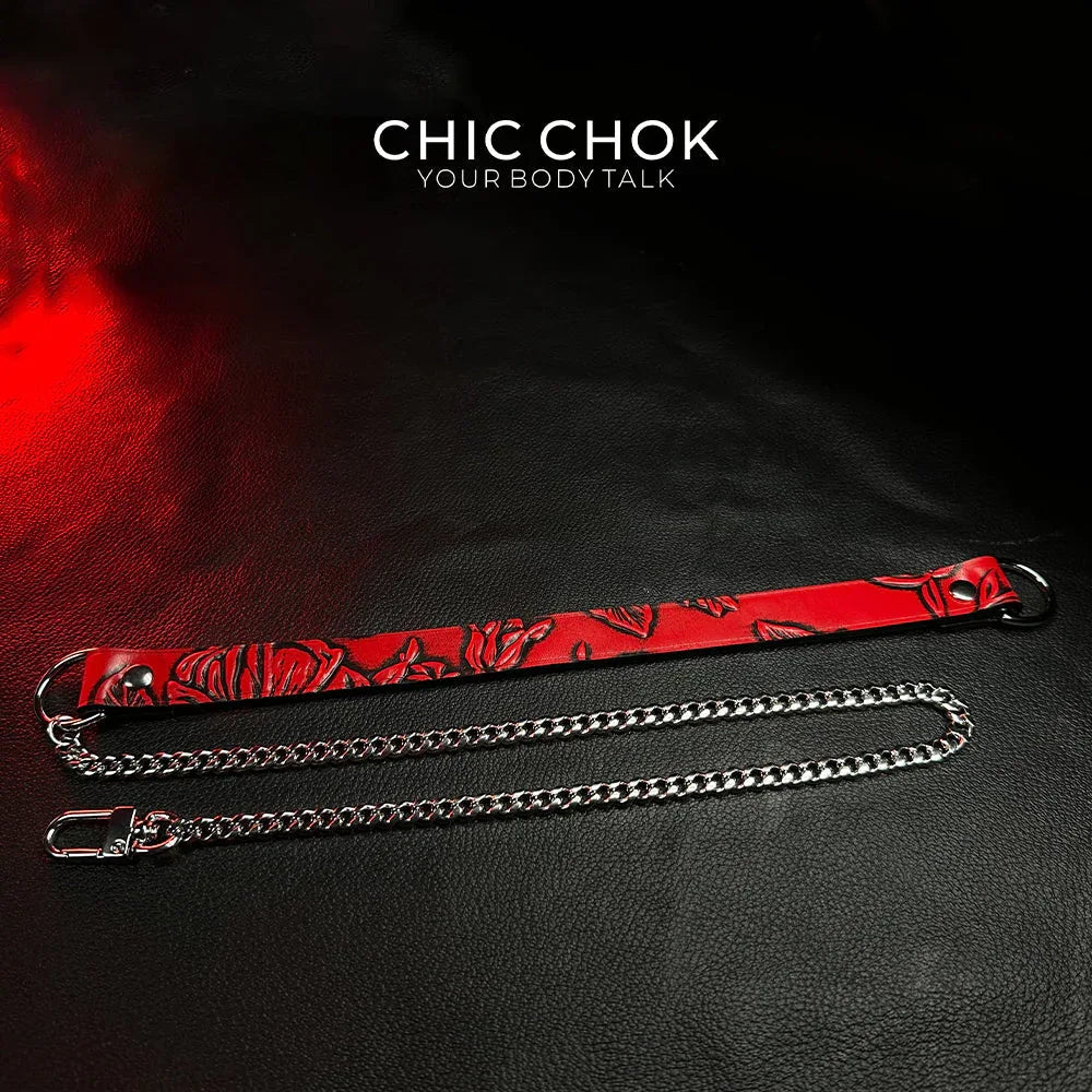 CHICCHOK [Breathless] Pulling Fashion and Fun Choker(Black and Red Pattern) - CHICCHOK
