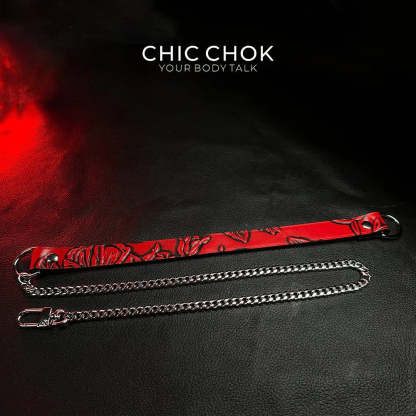 CHICCHOK [Breathless] Pulling Fashion and Fun Choker(Black and Red Pattern) - CHICCHOK